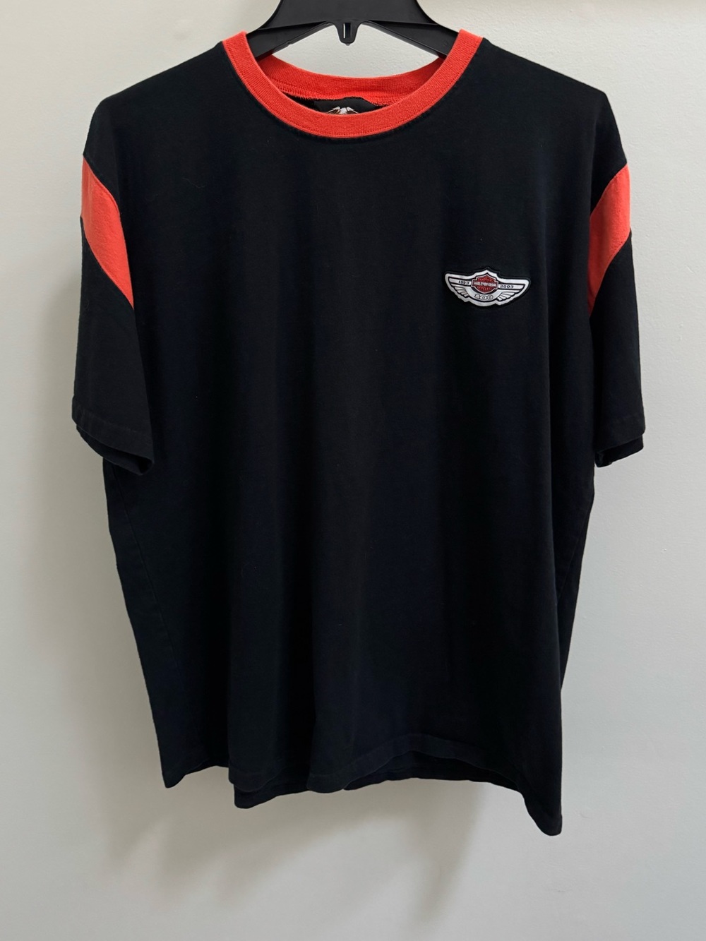 Harley-Davidson Black Orange Short Sleeve T-Shirt Size L